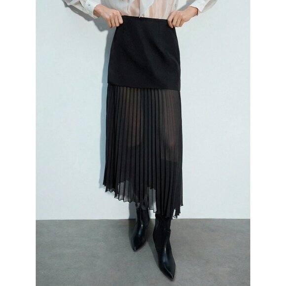 Pleated mini maxi sheer skirt - Picture 3 of 6